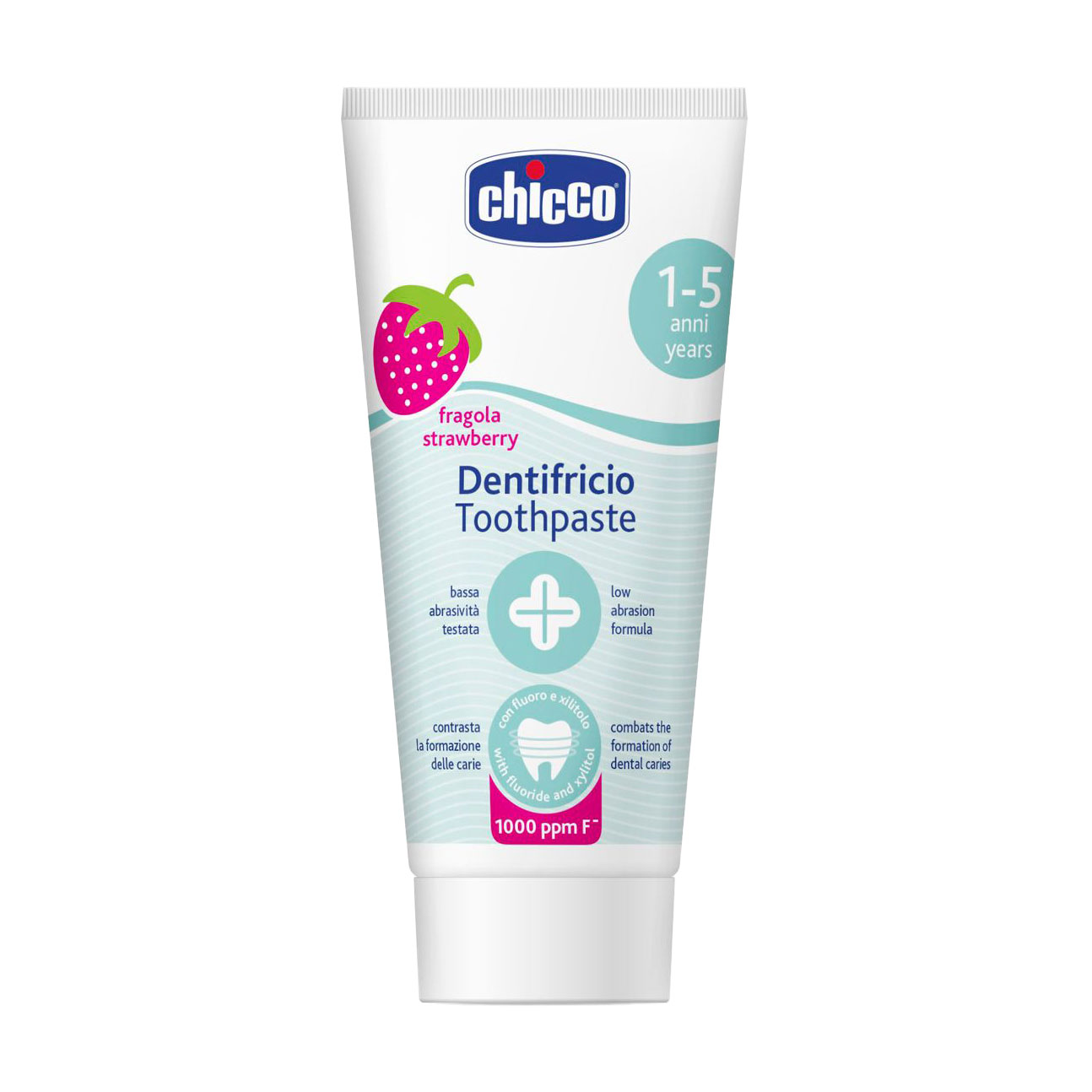 Уцінка! Дитяча зубна паста Chicco Dentifricio Toothpaste Полуниця з фтором, від 12 місяців, 50 мл